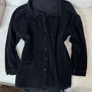 Boohoo Black Shacket Top